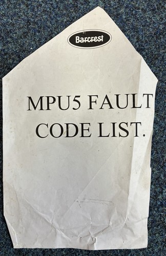Original barcrest mpu5 fault - original,